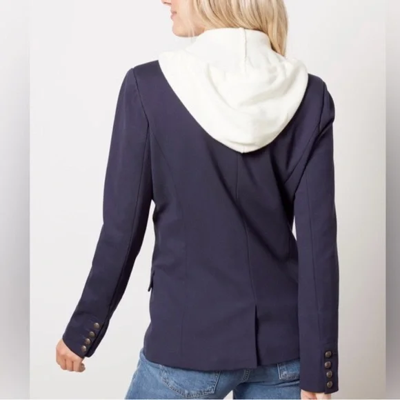 EVEREVE Navy White Removable Dickey 2 Button Dawson Blazer Sz XS Like New Preppy - Picture 3 of 15